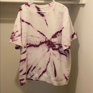 Short sleeve sweater tie-dye